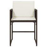 vidaXL Chaises de jardin avec coussins lot de 4 marron résine tressée