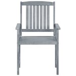 vidaXL Chaises de jardin et coussins lot de 8 Bois acacia solide Gris
