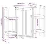 vidaXL Ensemble de bar 3 Pièces Blanc Bois de pin massif