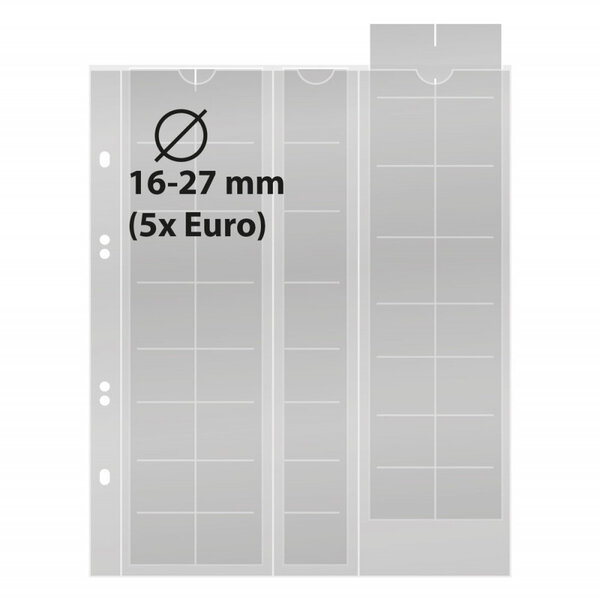 Feuilles numismatiques Multi-Collect pour 5 séries de 8 pièces euro. Intercalaires - Rouge
