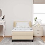vidaXL Lit boxspring avec matelas Crème 100 x 200 cm tissu