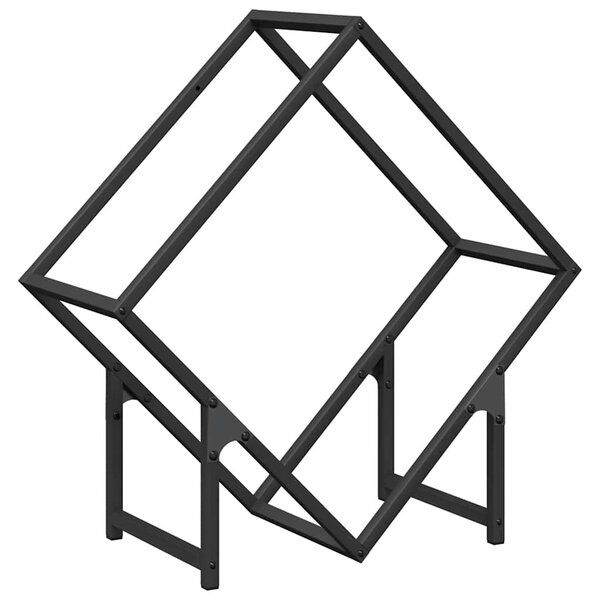 vidaXL Portant de bois chauffage noir 60x25x60 cm