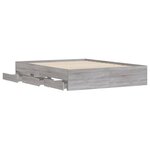 vidaXL Cadre de lit et tiroirs sonoma gris 140x190 cm bois ingénierie