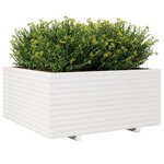vidaXL Jardinière blanc 100x100x49 5 cm bois de pin massif