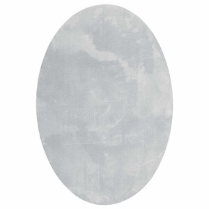 vidaXL Tapis de surface ovale HUARTE Gris 120 x 170 cm 100  Polyester