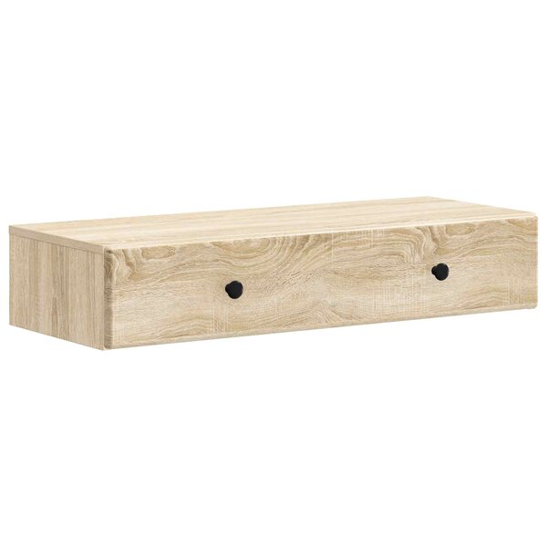 vidaXL Table d'appoint murale Chêne Sonoma 87 5 x 34 5 x 17 cm