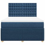 vidaXL Sommier à lattes de lit avec matelas Bleu 160x200 cm Tissu