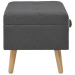 Banquette pouf tabouret meuble tabouret de rangement 40 cm gris foncé tissu 3002158