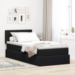 vidaXL Lit de Rangement avec tête de lit Noir 90 x 200 cm Velours