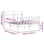 vidaXL Cadre de lit sans matelas blanc 140x200 cm bois de pin massif