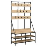 vidaXL Porte-vêtements et rangement des chaussures chêne sonoma