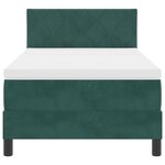Lit à ressorts vidaXL avec matelas et LED vert foncé 90x200 cm en velours