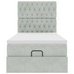 vidaXL Cadre de lit ottoman et matelas gris clair 90x200 cm velours