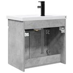 vidaXL Meuble de salle de bain avec robinet Gris béton