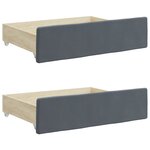 vidaXL Tiroirs de rangement dessous de lit 2 Pièces gris foncé