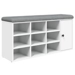 vidaXL Banc à chaussures blanc 102x32x50 cm bois d'ingénierie
