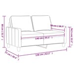 vidaXL Canapé à 2 places Crème 140 cm Velours