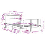 vidaXL Lit bibliothèque sans matelas 140x200 cm bois massif de pin
