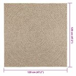 vidaXL Tapis ZIZUR beige 120x120 cm aspect de jute intérieur extérieur