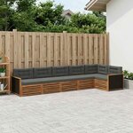 vidaXL Ensemble de canapés d'extérieur 6 pc Naturel et Anthracite