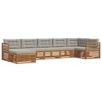 vidaXL Ensemble de canapés d'extérieur 7 pc Gris Naturel et Clair