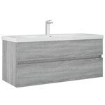 vidaXL Armoire d'évier Sonoma gris 100x38 5x45 cm Bois d'ingénierie