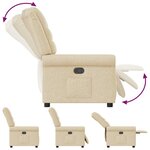 vidaXL Fauteuil inclinable Crème Tissu