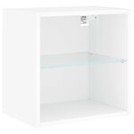 vidaXL Unités murales TV avec LED 5 Pièces blanc bois d'ingénierie