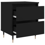 vidaXL Table de chevet Noir 40x35x50 cm Bois d’ingénierie