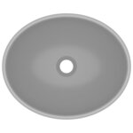 vidaXL Lavabo ovale de luxe Gris clair mat 40x33 cm Céramique