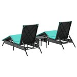 vidaXL Chaises longues lot de 2 avec table noir résine tressée