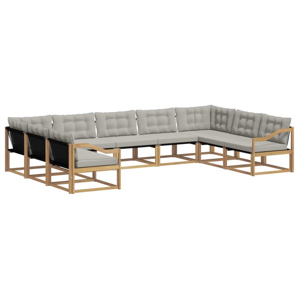 vidaXL Ensemble de canapés d'extérieur 9 pc Blanc et gris clair