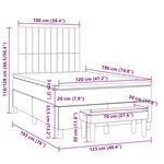 vidaXL Sommier à lattes de lit avec matelas gris foncé 120x190cm tissu