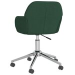 vidaXL Chaise pivotante de bureau Vert foncé Tissu