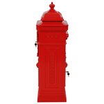 Boîte aux lettres à pilier Aluminium Vintage antirouille Rouge