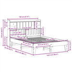vidaXL Cadre de lit sans matelas cire marron 140x200cm bois pin massif