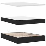 VidaXL Cadre de lit ottoman avec matelas noir 140x200 cm tissu