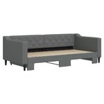 vidaXL Lit de jour avec gigogne sans matelas gris foncé 90x190 cm
