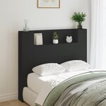 vidaXL Armoire tête de lit avec LED noir 120x16 5x103 5 cm