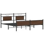 vidaXL Cadre de lit en métal sans matelas chêne marron 180x200 cm