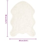 vidaXL Tapis en Peau de Mouton Synthétique Blanc 60 x 90 cm Polyester