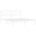 vidaXL Cadre de lit métal avec tête de lit blanc 183x213 cm
