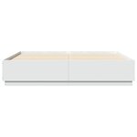 vidaXL Cadre de lit avec lumières LED blanc 200x200 cm bois ingénierie