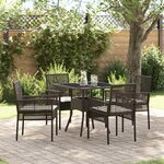 vidaXL Ensemble de salle à manger de jardin 5 pièces en poly rattan marron