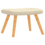 vidaXL Chaise de relaxation avec tabouret Crème Tissu