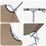 vidaXL Transat 2 Pièces Taupe 58 x 188 x 77cm Polyester