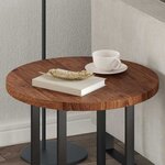 vidaXL Plateau de table Autre Marron foncé Ø 50 x 2.5 cm Chêne massif