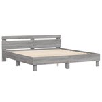 vidaXL Cadre de lit avec LED sans matelas sonoma gris 200x200 cm