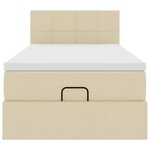 vidaXL Lit ottoman avec matelas crème 100x200 cm tissu