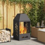vidaXL brasero Noir 50x50x100 cm Acier